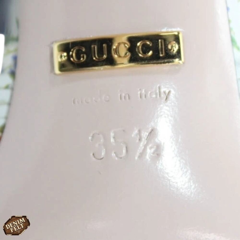 NEW Gucci Knotted Ivory Floral Leather Heels Size 35.5 Wedding Strappy Sandals - Picture 10 of 13